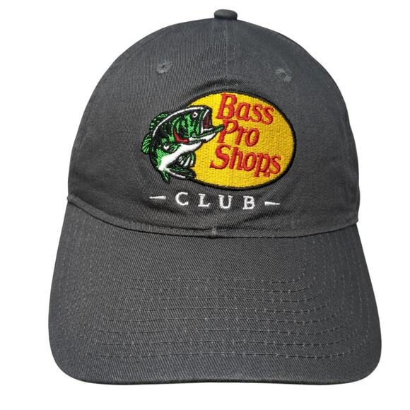 Bass Pro Shops Club Slideback Hat Gray One Size Embroidered 6 Panel - Picture 1 of 9